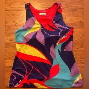 Columbia Red and Purple Graphic Asymmetrical Tank Top
